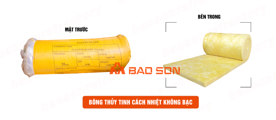 Sản phẩm bông thủy tinh cách nhiệt không bạc.