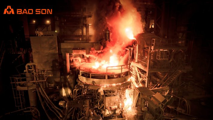 Lò luyện thép công nghiệp.